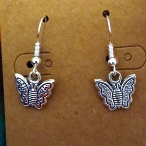 Handcrafted Moth Butterfly 🦋 Charm Hook Earrings